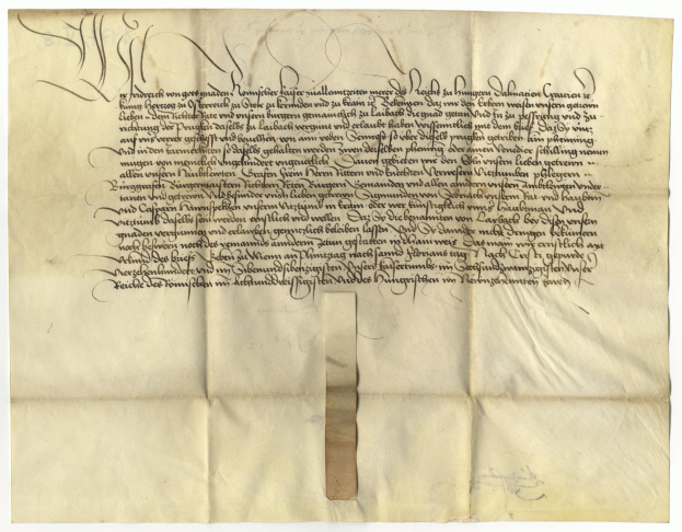 Gelbes Papier mit schwarzer Handschrift von der deutschen Regierung, in dem die Freigabe einer Petition für den Tod eines Mannes erbeten wird.