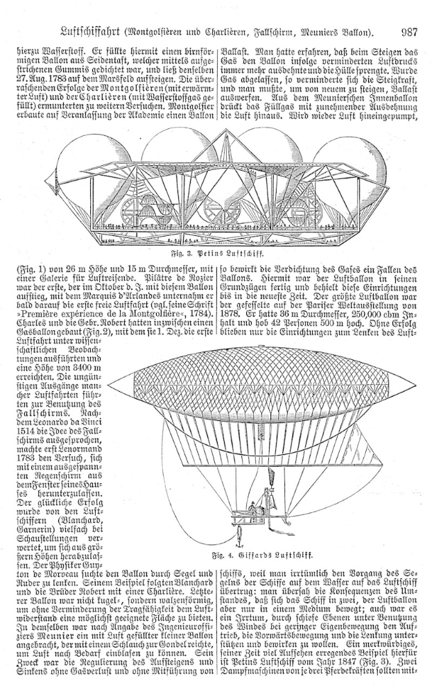 Ein Buchumschlag mit einer 19. Jahrhundert-Luftschiff-Zeichnung und begleitendem Text