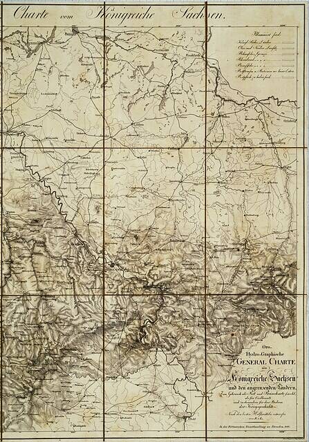 Alte Karte des britischen Empire aus dem 19. Jahrhundert mit einer detaillierten Karte des Königreichs Sachsen-Anhalt auf altem Papier gedruckt.