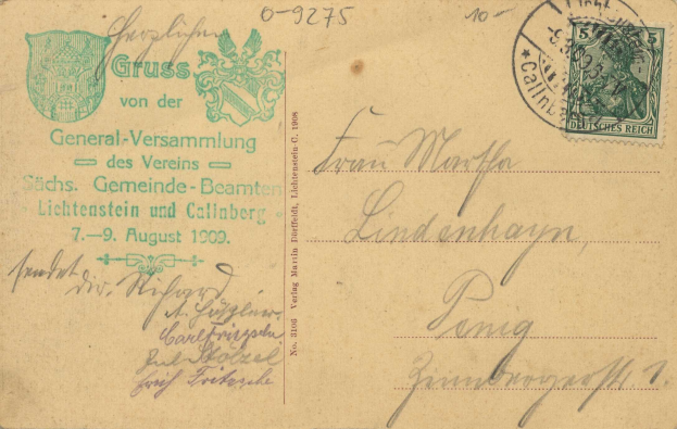 Alter Briefumschlag mit einem deutschen Stempel von 1909, frankiert "├ľsterreich - Deutschland - Cover nach Deutschland - 7. August 1909".