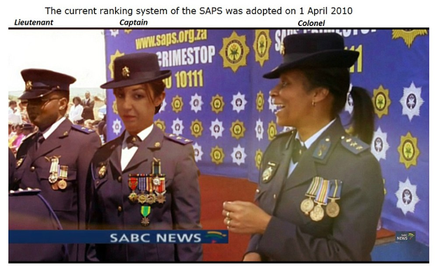 Gruppe von Menschen in Uniformen und Hüten mit einem Banner im Hintergrund, das Text über das am 1. April 2010 eingeführte SAP-Rankingsystem enthält.